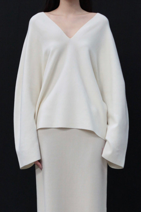 SWAYING 24 Autumn and Winter One-piece wool cardigan SW-SW24AW1T32-BAI White